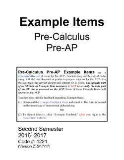 Pre-Calculus Pre-AP