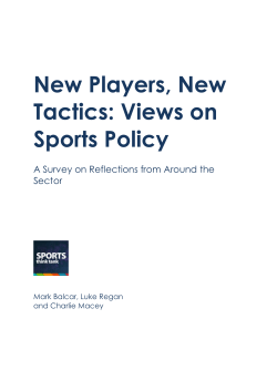 New Players, New Tactics: Views on Sports Policy