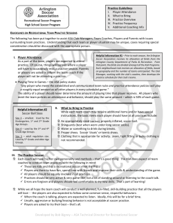 Developed by Bob Bigney - Arlington Soccer Association