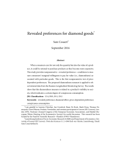 Revealed preferences for diamond goods