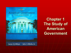 Chapter 1 The Study of American Government