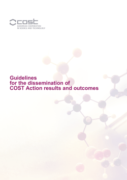 Guidelines for the dissemination of COST Action results and outcomes