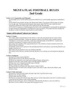 MGYFA FLAG FOOTBALL RULES 2nd Grade