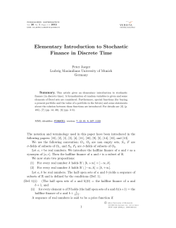 Elementary Introduction to Stochastic Finance in