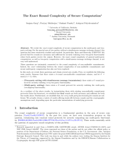 The Exact Round Complexity of Secure Computation? 1 Introduction