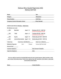 Mattawa Minor Baseball Registration 2016 Mattawa Ball Field