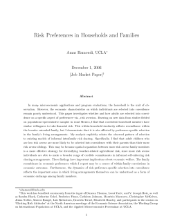Risk Preferences in Households and Families