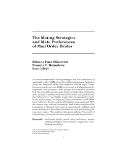 The Mating Strategies and Mate Preferences of Mail