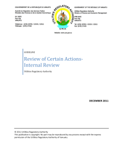 Review of Certain Actions - Internal Review Guideline