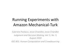 Running Experiments with Amazon Mechanical-Turk