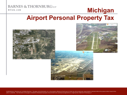 Michigan Personal Property Tax - Michigan Association of Airport