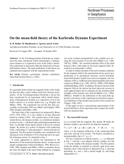 Nonlinear Processes in Geophysics On the mean