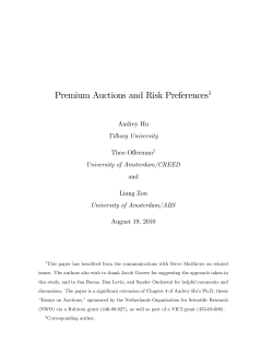 Premium Auctions and Risk Preferences