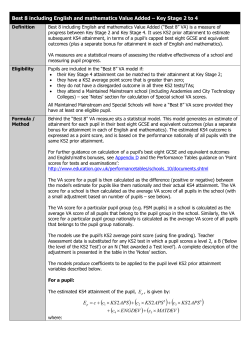 Key Stage 2 to 4: Progress Measures