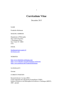 Curriculum Vitae - Friederike Moltmann