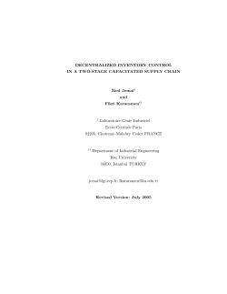 Decentralized Inventory Control in a Two