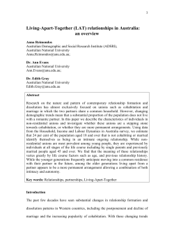Living-Apart-Together (LAT) relationships in Australia: an overview