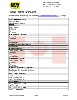 Best Buy Canada Ltd EDI Profile