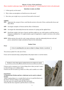 9. Force, Work and Power