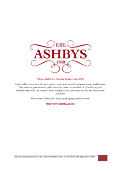 1 Ashbys. High Class Catering Butchers since 1950. Ashbys offer