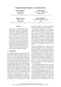 Human-Machine Dialogue as a Stochastic Game