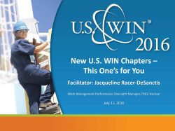 New US WIN Chapters – This One`s for You