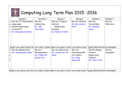 Computing Long Term Plan 2015 -2016 Autumn 1 Autumn 2 Spring