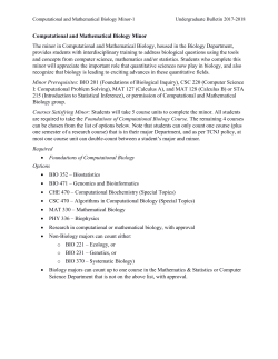Computational and Mathematical Biology