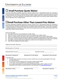 Small Purchase Quote Waiver
