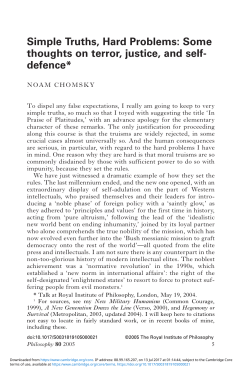 Simple Truths, Hard Problems: Some thoughts on terror, justice, and