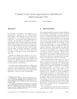 A simple local-control approximation algorithm for multicommodity flow