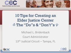 10 Tips for Creating an Elder Justice Center (PowerPoint)