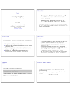 Proofs Introduction I Introduction II Introduction Theorems Proofs: A