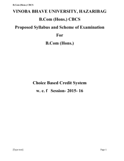 B.Com (Hons.) - Vinoba Bhave University