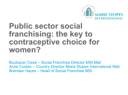 Lorem ipsum dolores - Social Franchising for Health