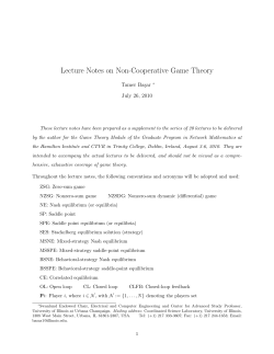 Lecture Notes on Non-Cooperative Game Theory