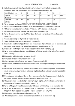 UNIT &ndash; I INTRODUCTION (4 MARKS) Calculate marginal rate of