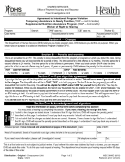 Agreement to Intentional Program Violation MSC 649C 01/12
