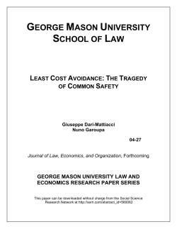 GEORGE MASON UNIVERSITY SCHOOL OF LAW LEAST COST
