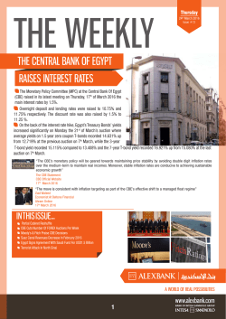 RAISES INTEREST RATES THE CENTRAL BANK OF EGYPT