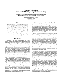 Rational Verification: From Model Checking to Equilibrium Checking