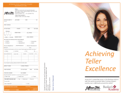 Achieving Teller Excellence - Jefferson State Community College