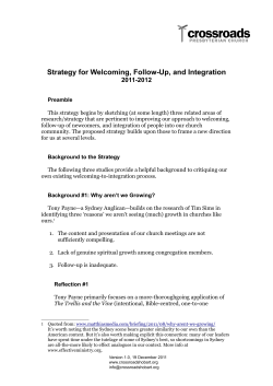 Strategy for Welcoming, Follow-Up, and Integration.doc