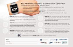 Play IAI`s Whose Clues? for a chance to win an Apple watch!