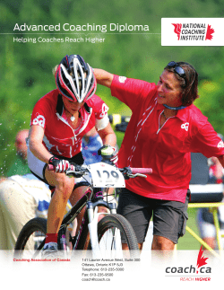 Advanced Coaching Diploma - Coaching Association of Canada