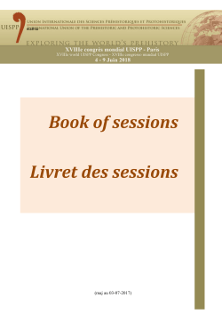 Book of sessions - UISPP, XVIIIe Colloque (Paris)