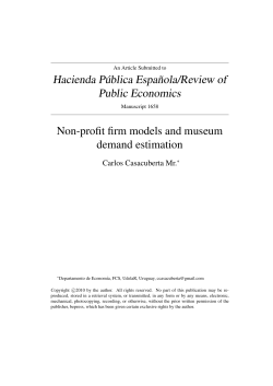 Hacienda P &acute; nola/Review of ublica Espa &tilde; Public Economics