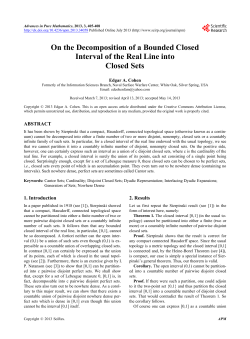On the Decomposition of a Bounded Closed Interval of the Real Line