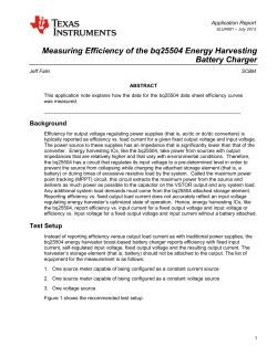 Measuring Efficiency of the bq25504 Energy
