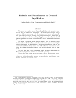 Default and Punishment in General Equilibrium